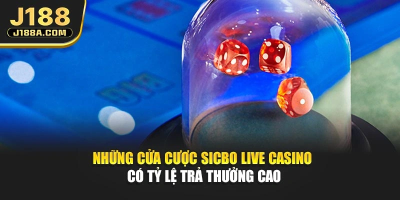 Những cửa cược Sicbo Live Casino có tỷ lệ trả thưởng cao